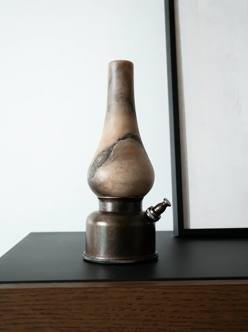 Vintage Lantern Marble Portable Table Lamp