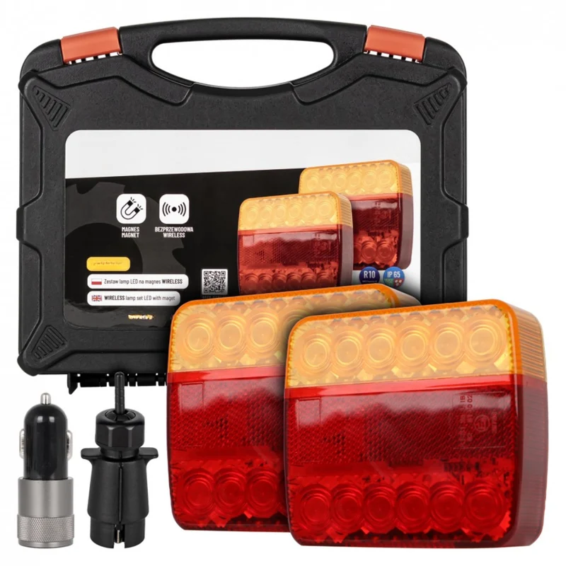 Kit luci wireless per rimorchio da 12 V con montaggio magnetico / 7 poli