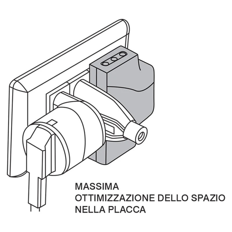 Rosi Emilia Adattatore tripla ultra piatta con 3 prese 10/16A, spina 10A, extrapiatta con alveoli protetti, protezione da sovracorrente, spessore ridotto per ingombro minimo
