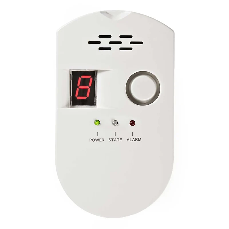 Nedis Rilevatore di gas GPL e metano, con display e sirena allarme avviso acustico da 85dB per B&B e casa detector fughe gas naturale e carbone