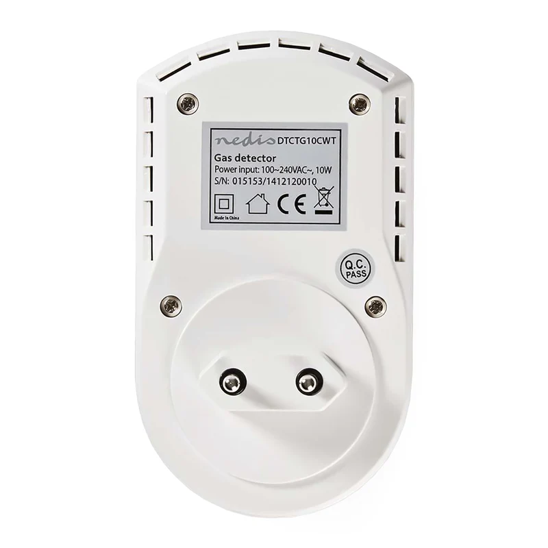 Nedis Rilevatore di gas GPL e metano, con display e sirena allarme avviso acustico da 85dB per B&B e casa detector fughe gas naturale e carbone
