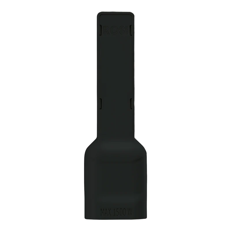 Rosi Emilia Flat Adattatore ultra piatto 90° salva spazio con spina piccola 10A e presa 10A 2P+T, salvaspazio, sporgenza minima, spessore ridotto, ottimizzazione spazio, 1500W max, nero