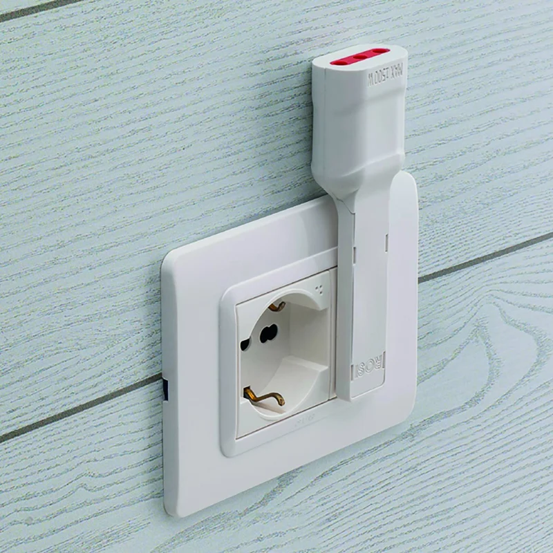 Rosi Emilia Flat Adattatore ultra piatto 90° salva spazio con spina grande 16A e presa 10/16A 2P+T, salvaspazio, sporgenza minima, spessore ridotto, ottimizzazione spazio, 1500W max, bianco