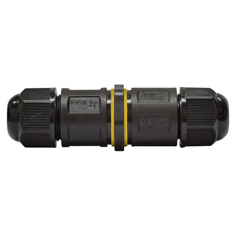 Alpha Elettronica Giuntacavo elettrico a 3 poli 24A 450V, Connettore volante, Scatola di giunzione impermeabile IP68 per cavi di diametro da 4 a 11mm, 4 guarnizioni incluse