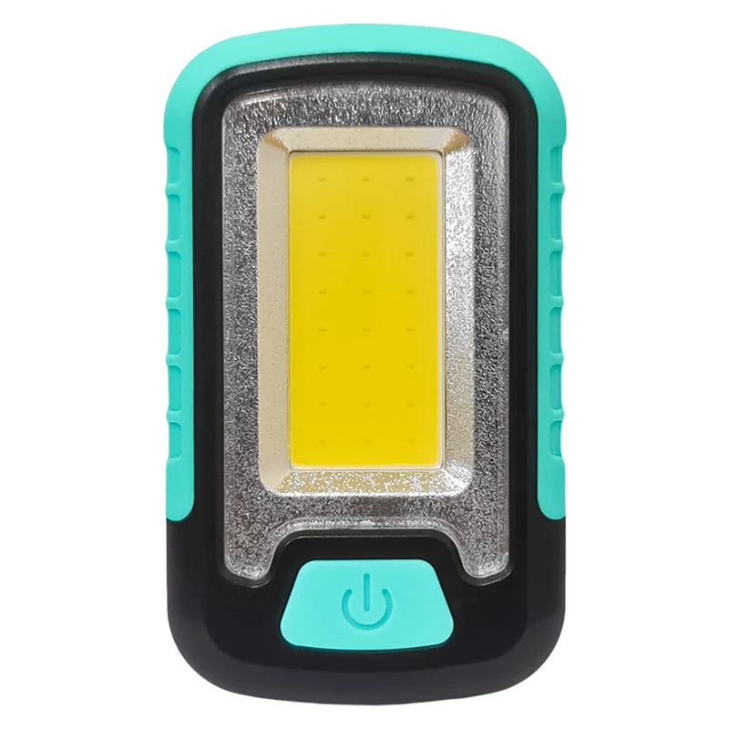 Melchioni Torcia LED COB a batterie 3x AAA, 90 Lumen, lampada ad alta luminosità 2W con gancio e magnete, interruttore frontale