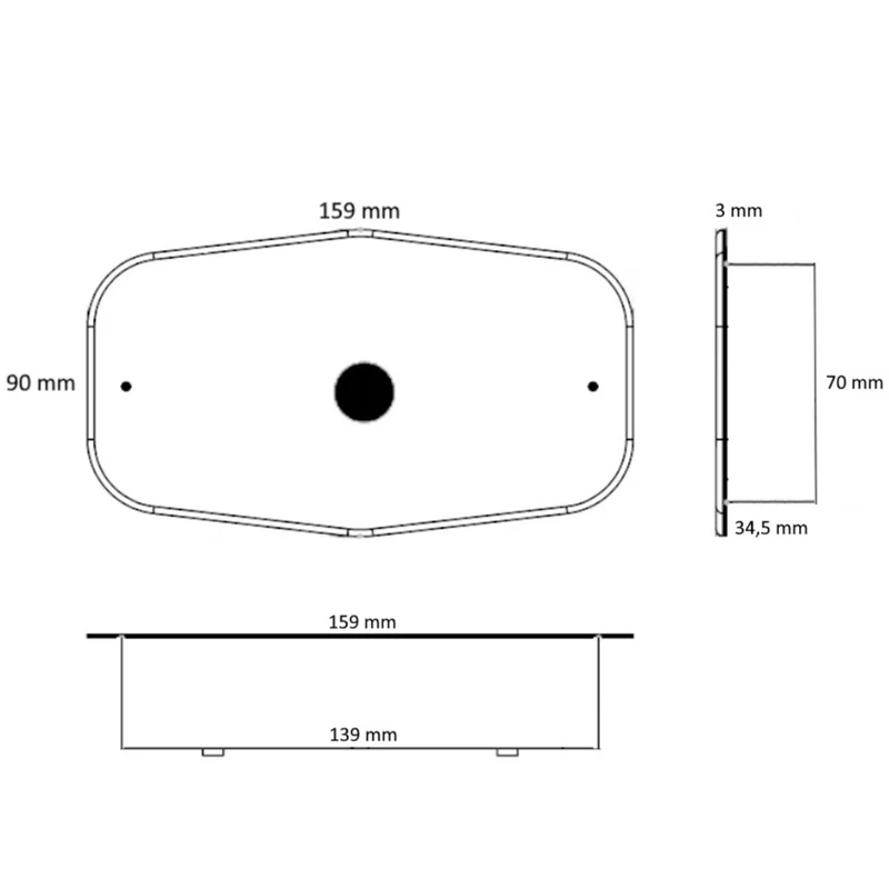 Base incassata da 35 mm per lampade a doppio bruciatore