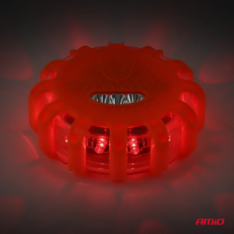 Disco luminoso di emergenza rosso con torcia