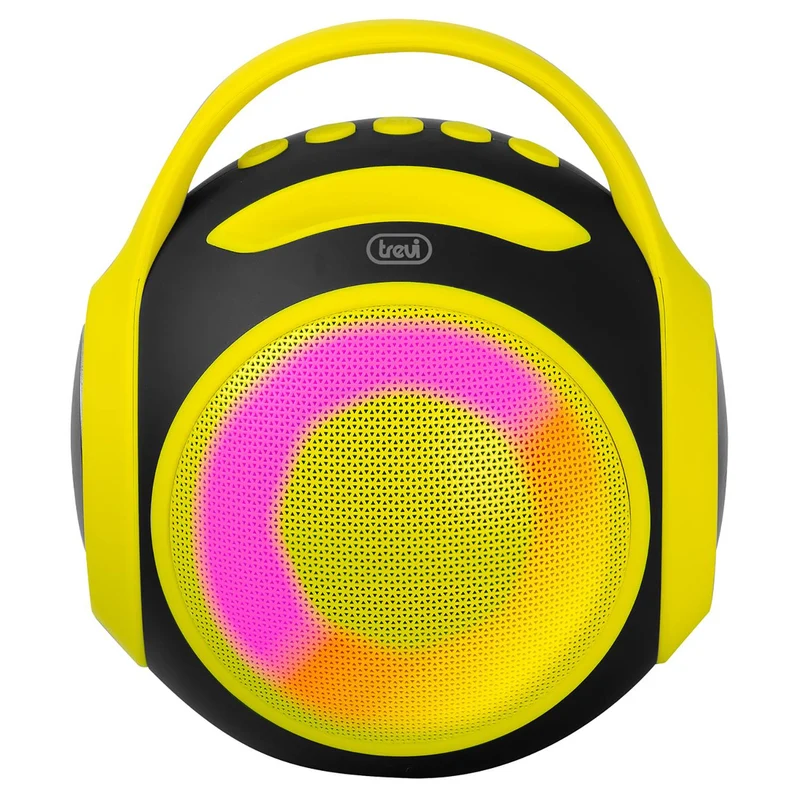 Trevi XR Jump Cassa altoparlante portatile wireless 20W a batteria ricaricabile con presa di ricarica USB-C, connettività USB, Micro SD e AUX, resistente all’acqua IPX5, giallo