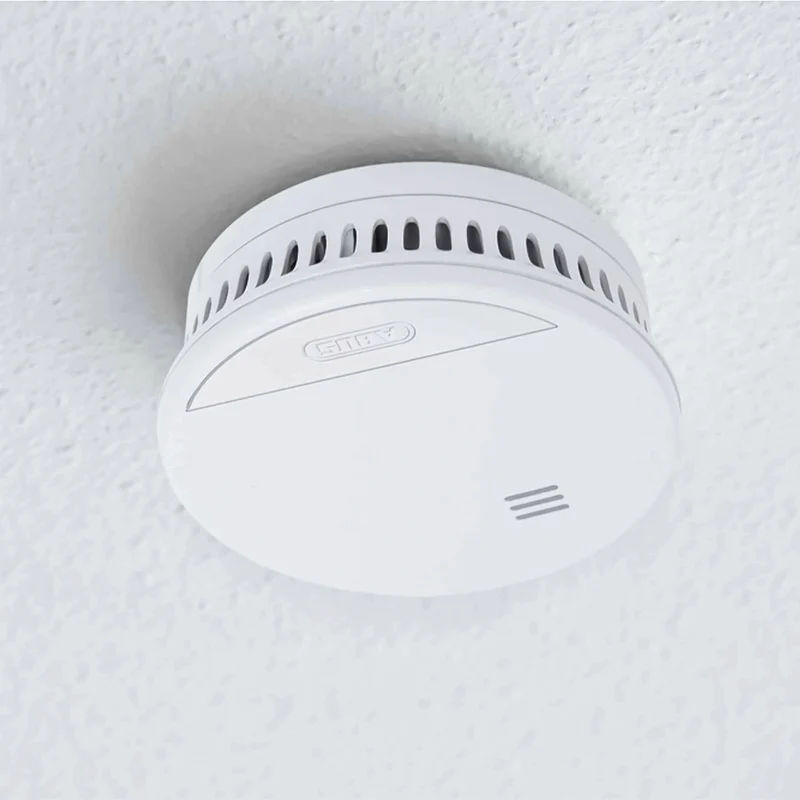 Abus Rilevatore di fumo elettrochimico certificato a batteria con sirena 85dB allarme acustico antincendio conforme EN 14604 per B&B Hotel e abitazioni
