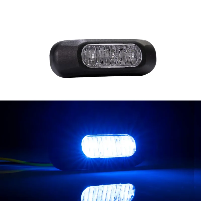 Fristom 3 x Luce stroboscopica di segnalazione di pericolo a LED / Blu