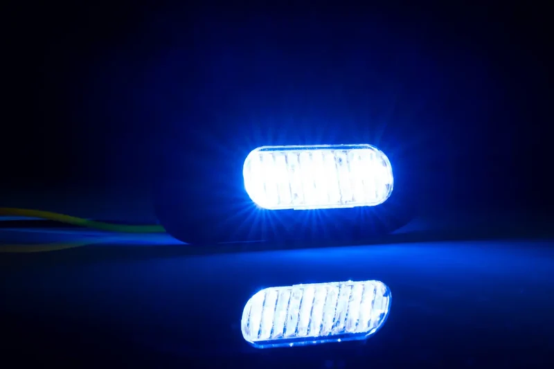 Fristom 3 x Luce stroboscopica di segnalazione di pericolo a LED / Blu