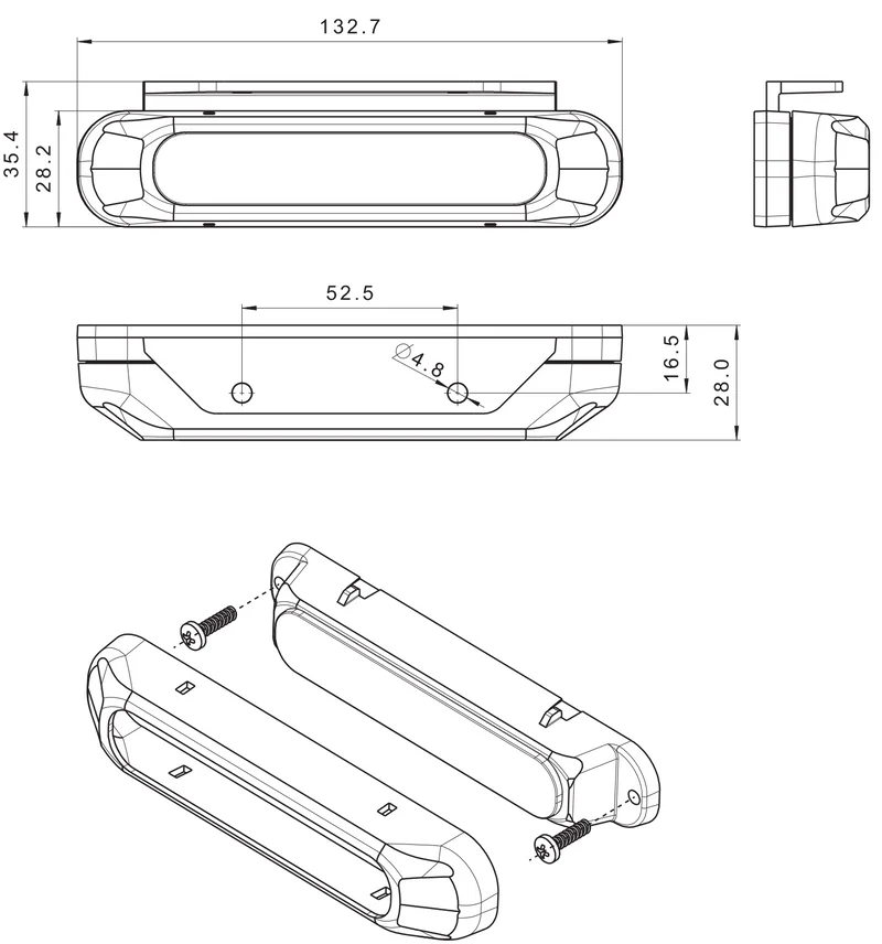 Fristom 6 x Luce stroboscopica di segnalazione di pericolo a LED / Blu