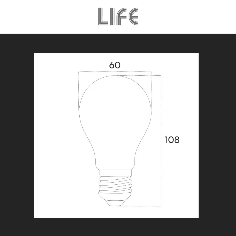 Life lampadina LED E27 8W goccia A60 filament vetro bianco sensore crepuscolare 3000K - 39.920366SCM