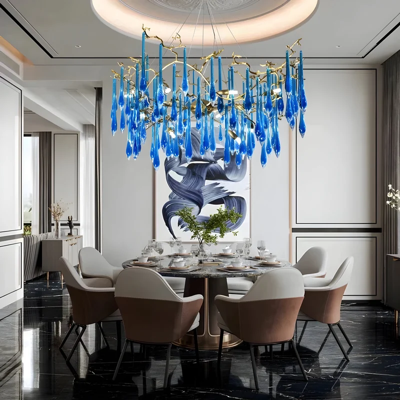 Designer Kronleuchter Felice Bleu