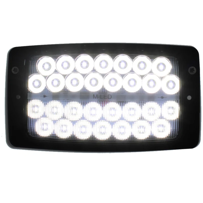 Faro da lavoro rettangolare per cabina di trattore con fascio combinato flood e spot / 90 W