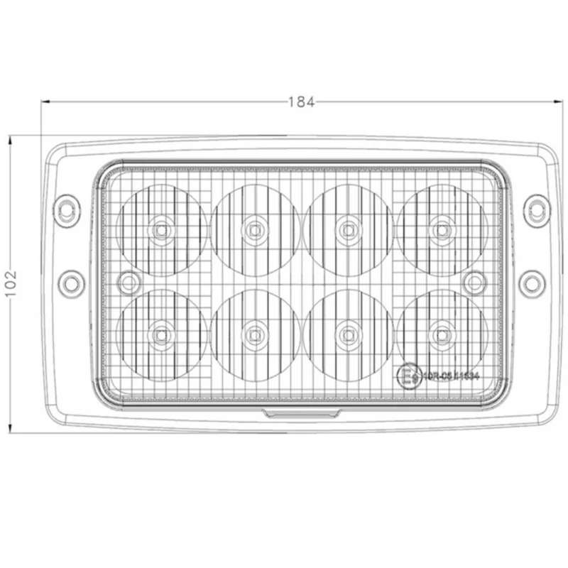 Luce rettangolare per cabina trattore con abbaglianti e anabbaglianti / 40W