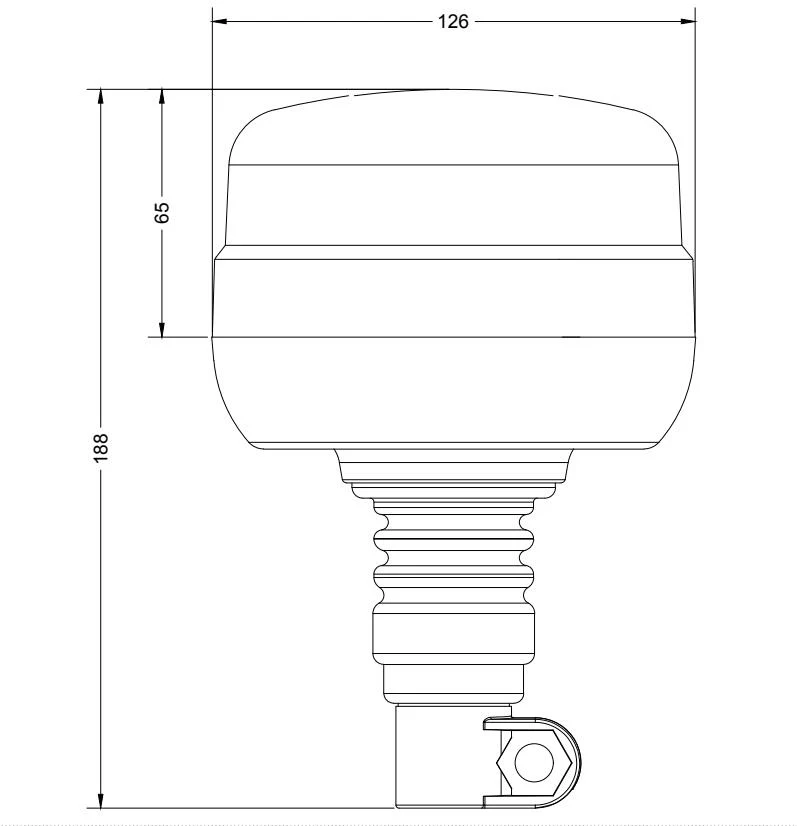 Faro LED compatto con un solo modello di lampeggio/Flexi DIN Fix