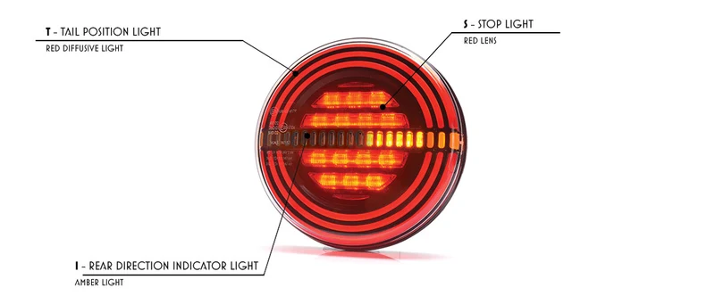 Luce per rimorchio rotonda W191DD con indicatore dinamico