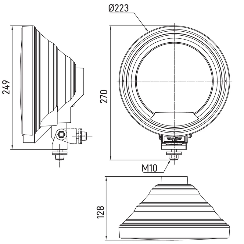 Lampada di guida SIM con lampadina rotonda e luce di parcheggio / Edizione nera da 9"