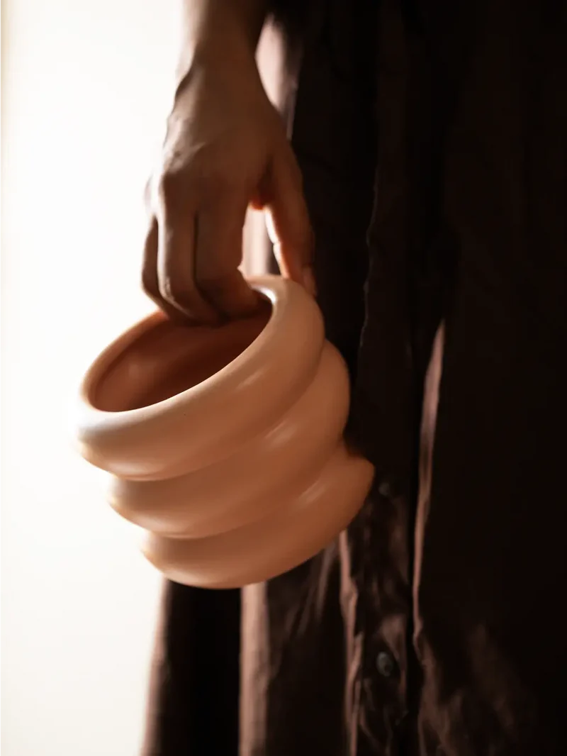 Orbit Ceramic Planter - Peach