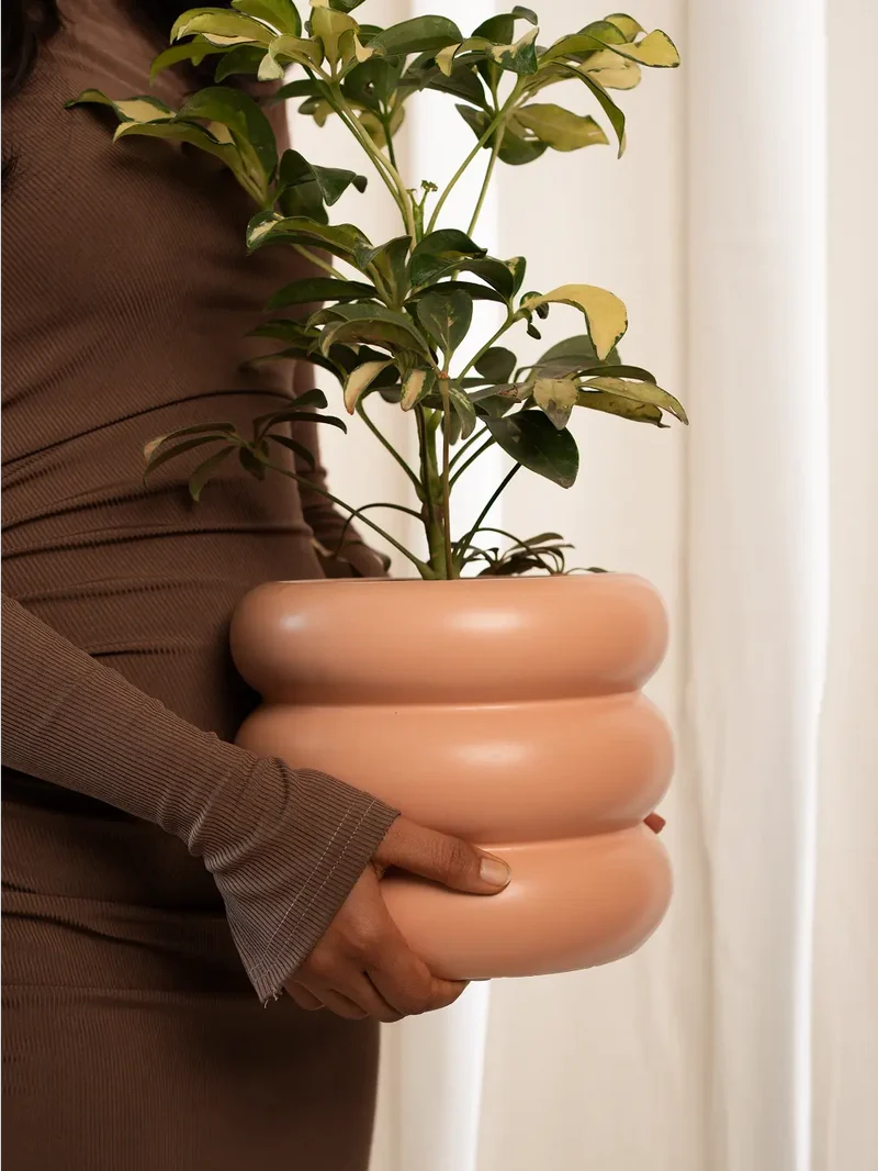 Orbit Ceramic Planter - Peach