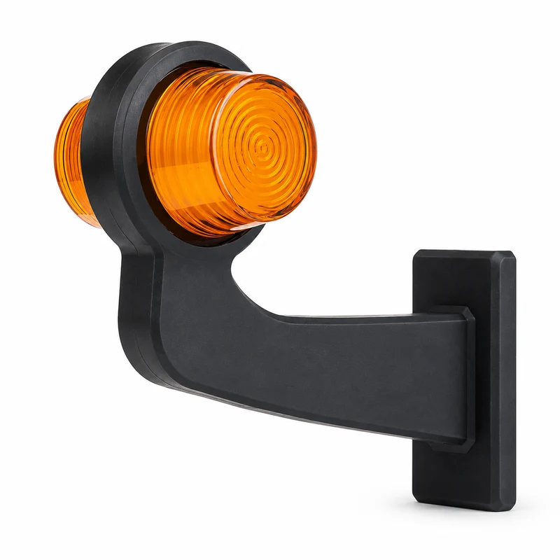 Faro di segnalazione danese vecchio stile con braccio lungo / Ambra e neon ambra