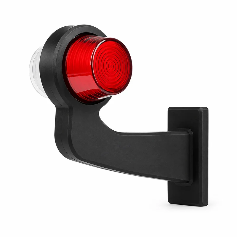 Luci di segnalazione a LED danesi vecchio stile / Lente al neon rossa e trasparente
