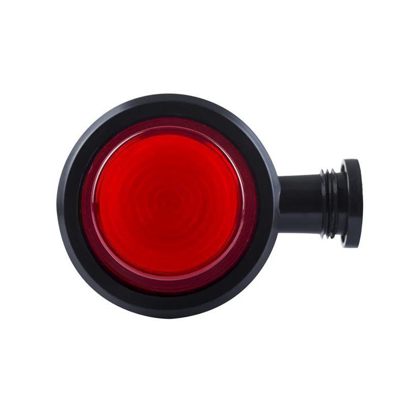 Faro di segnalazione a LED corto stile danese, vecchio stile, con lente al neon rossa e bianca.