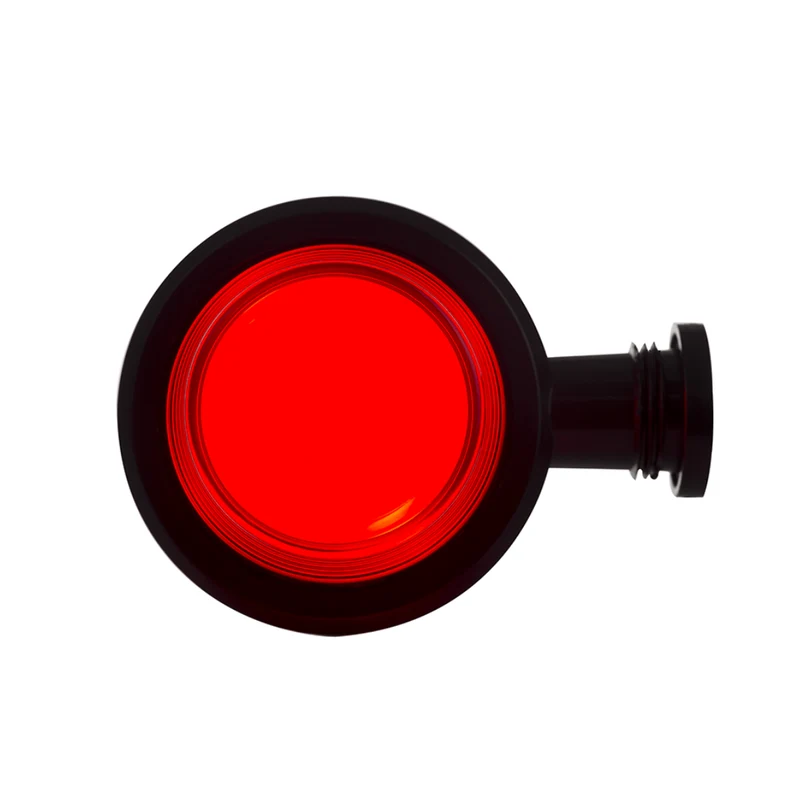 Faro di segnalazione a LED corto stile danese, vecchio stile, con lente al neon rossa e bianca.