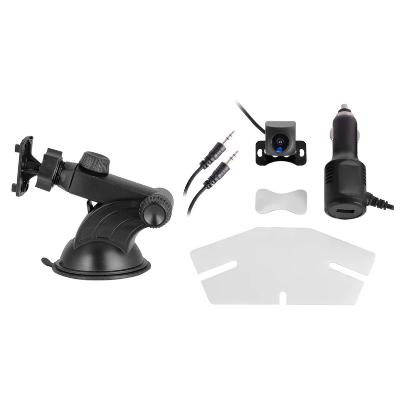 Trevi MDV 1000 Monitor Smart Touchscreen 10" LCD IPS con dashcam 2K integrata e telecamera di parcheggio posteriore, supporto adesivo e a ventosa, compatibile con Android Auto e Apple CarPlay Wireless