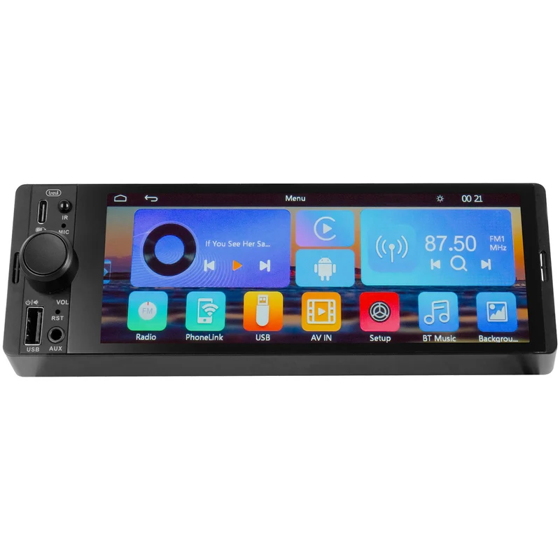 Trevi MDV 6370 DAB Autoradio DAB FM RDS 160W con display touchscreen da 6.6", Stereo macchina con Antenna DAB, lettore video audio USB e ingresso AUX, Compatibile con Android Auto e Apple Car Play