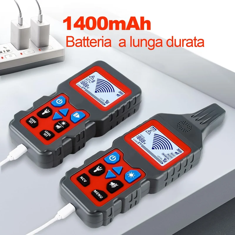 JOIN 98-981 Localizzatore di cavi con display digitale e torcia fino a 2.5m di profondità, Rilevamento sotterraneo di linee elettriche e tubazioni metalliche interrate, rilevatore di prese e cassette
