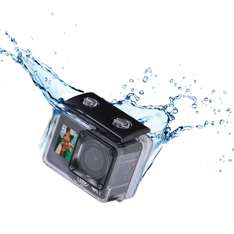 Trevi GO 2550 Videocamera Action Cam 4K Sport Camera Wi-Fi con Custodia Subacquea scafandro impermeabile fino a 30 metri, ripresa 145° doppio display TFT da 2" e frontale 1.33", slow motion 120fps,