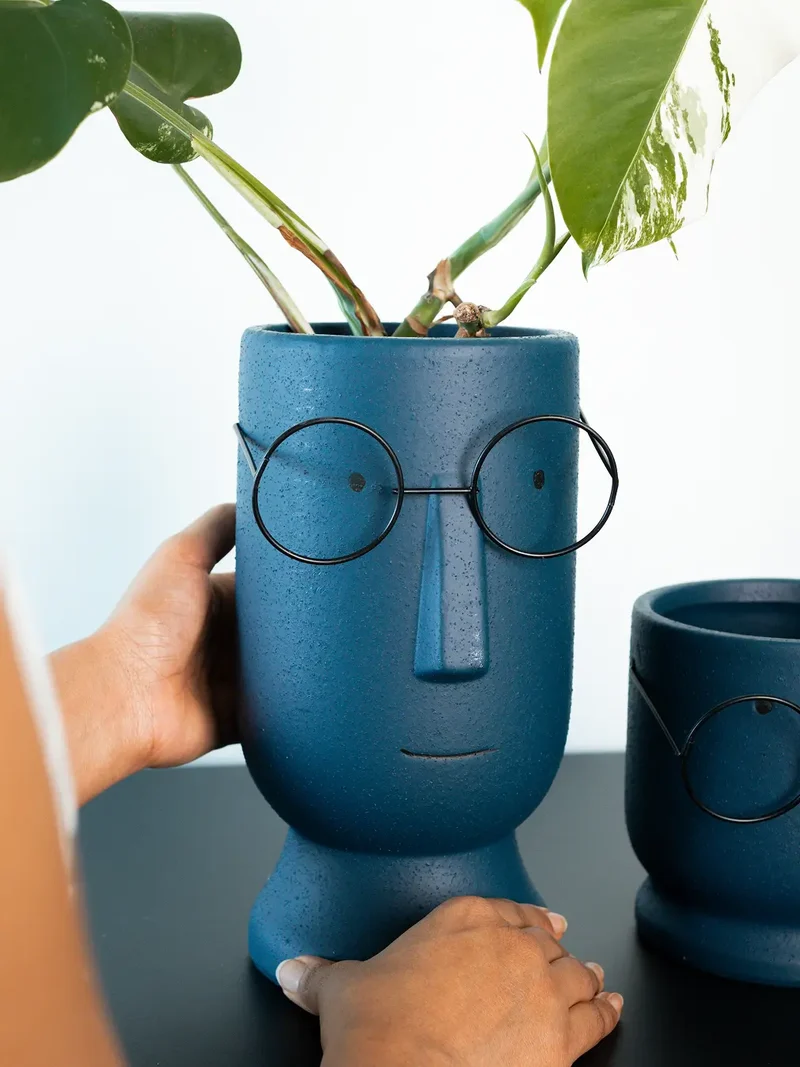 Jojo Blue Ceramic Planter