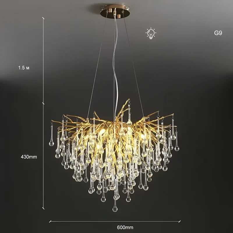 Designer Hängelampe Pioggia Dorata