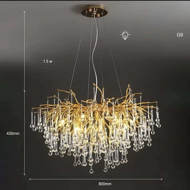 Designer Hängelampe Pioggia Dorata