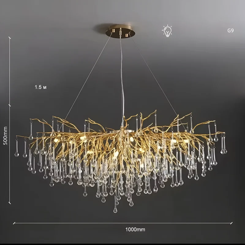 Designer Hängelampe Pioggia Dorata