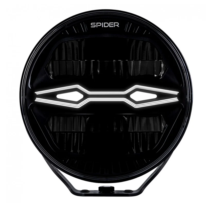 Faro tondo X-Spider Ninja con luci diurne a LED bianche e strobo / 9"