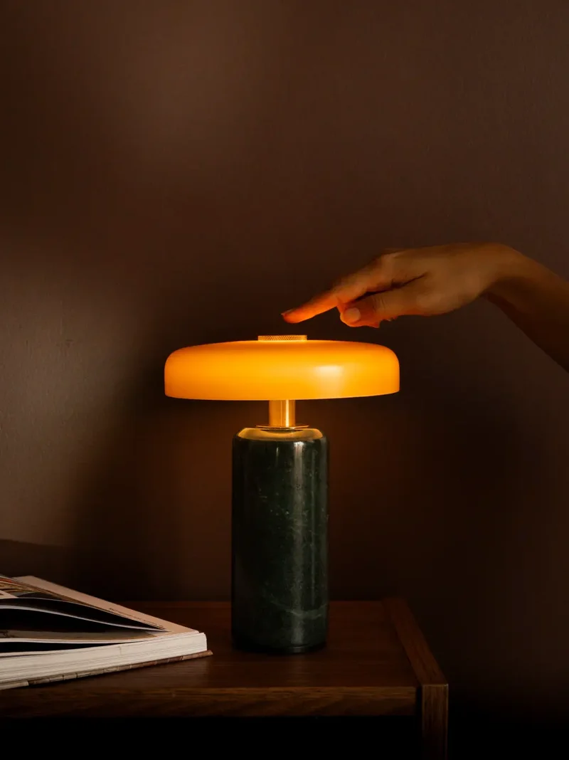 Alba Moss Marble Portable Table Lamp