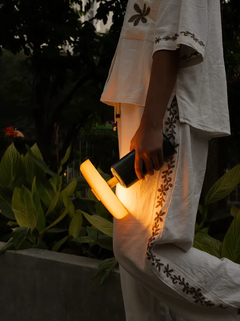 Alba Moss Marble Portable Table Lamp