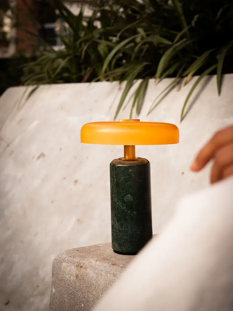 Alba Moss Marble Portable Table Lamp