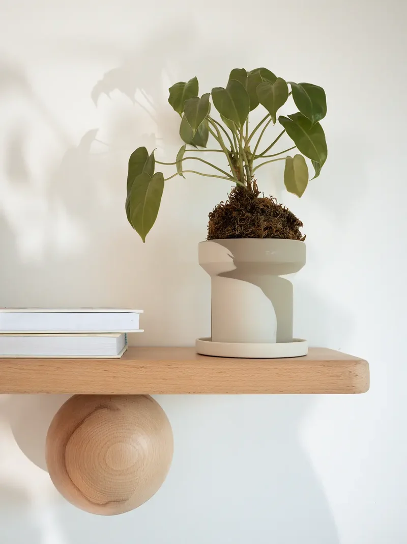 Dune Ceramic Planter - White and Brown
