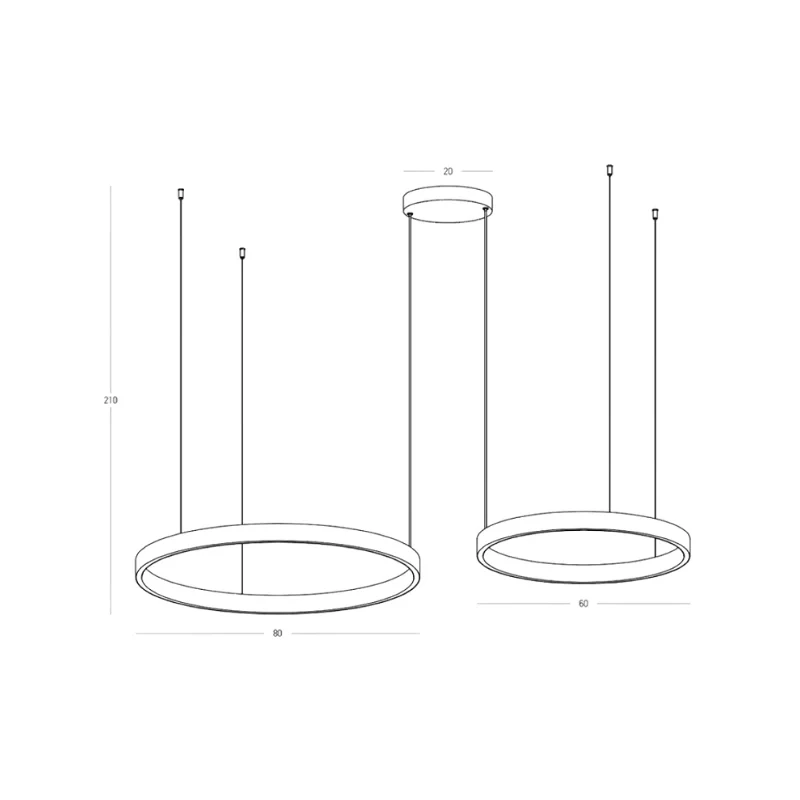 Wally sospensione a 2 nera 80x210cm (art.25372)
