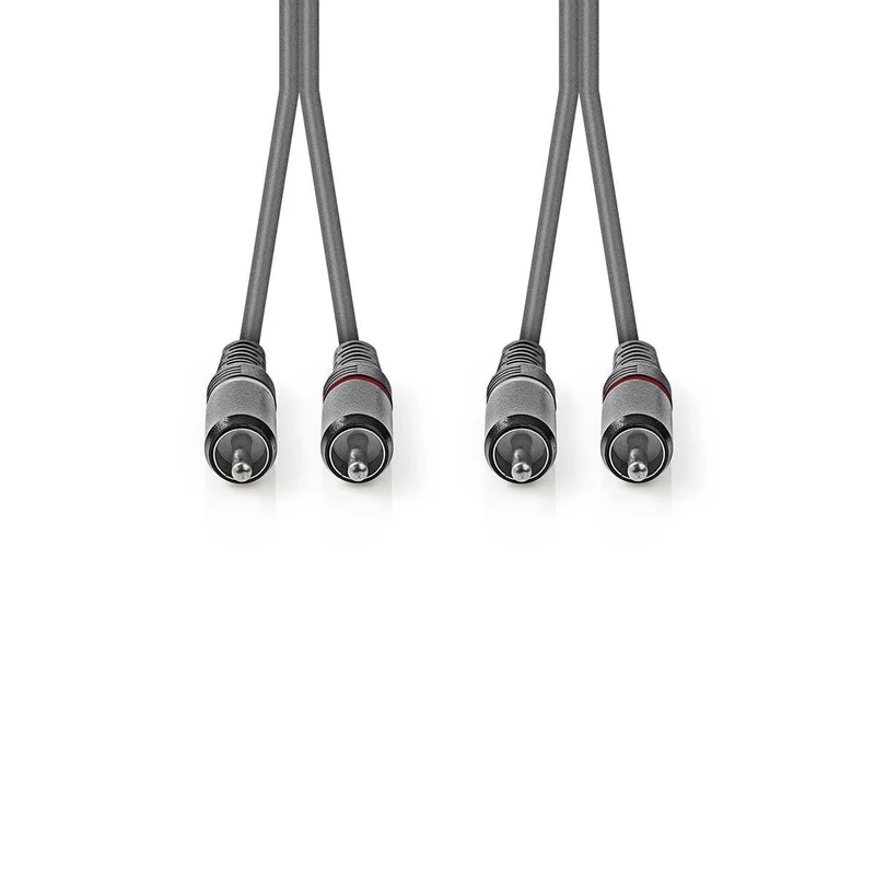 Nedis Cavo audio stereo, cavo 2 RCA maschio a 2 RCA maschio, cavo audio RCA 5 metri nichelato