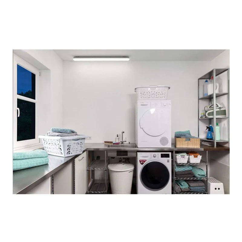 Velamp Plafoniera LED, plafoniera da esterno IP65, lampada da soffitto G13, lampada da parete per 2 tubi Led, Lunghezza 127,5cm