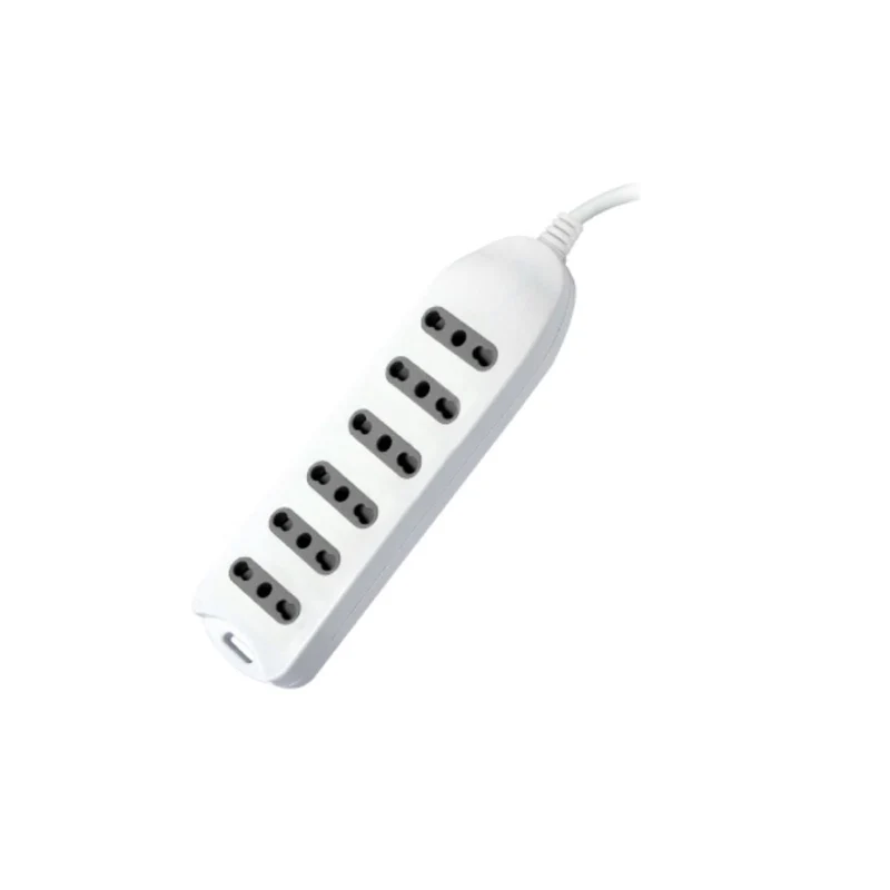 GBC Multipresa 6 Posti, ciabatta elettrica 6 posti, multipresa bipasso con 6 prese 10/16A, alveoli protetti, cavo 1,5 m, 2500 W
