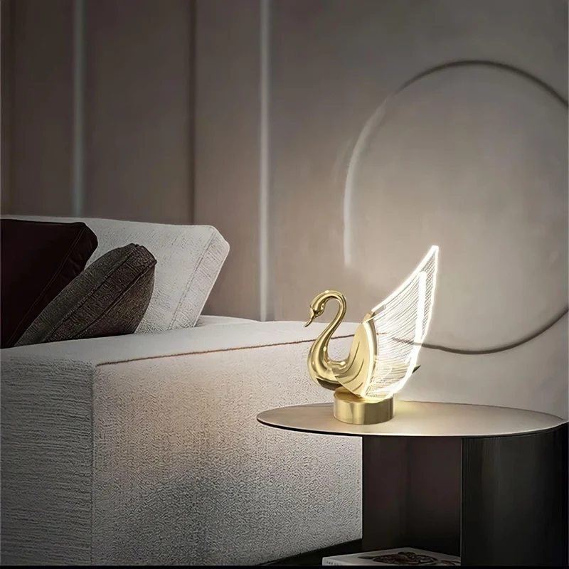 Tischlampe LED in Schwanform