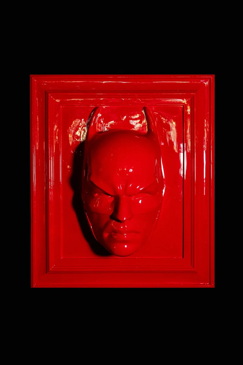 Eroe notturno rosso lucido quadro 70x60cm