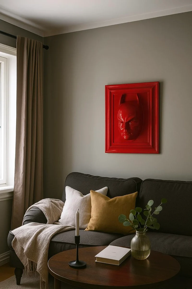 Eroe notturno rosso lucido quadro 70x60cm