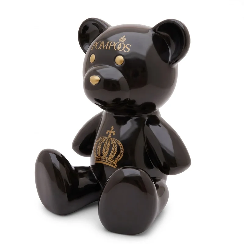 Harald Glööckler Luxus Designer Deko Teddybär Skulptur Pompöös by Casa Padrino Schwarz / Gold - Glööckler Deko Figur - Designer Deko Figur Teddy